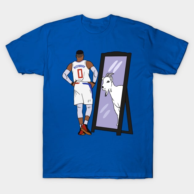 Russell Westbrook Mirror GOAT (Clippers) T-Shirt by rattraptees